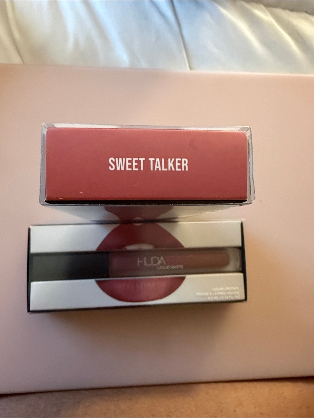 2PC Lot Huda Beauty Liquid Matte Lipstick - Sweet Talker (Mauve Pink)